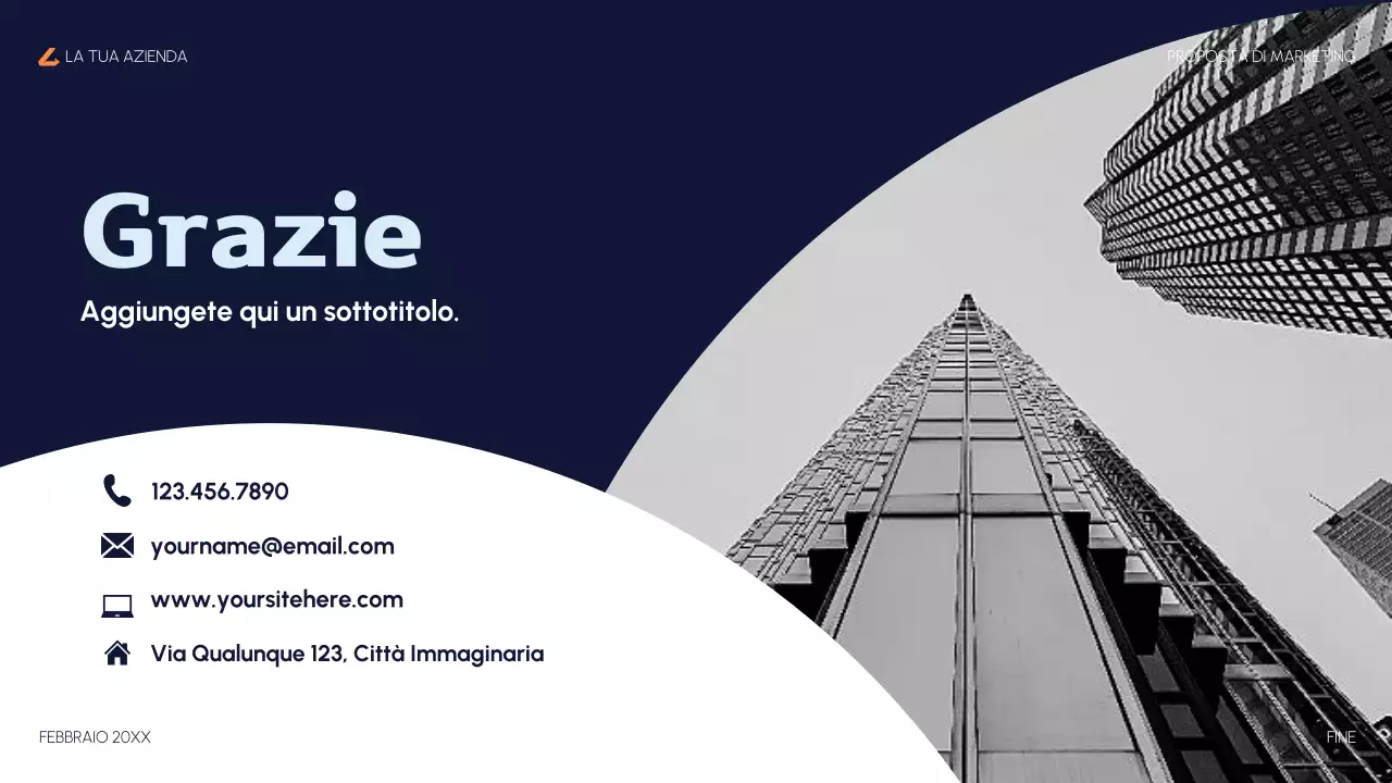 proposta di marketing moderno arancione