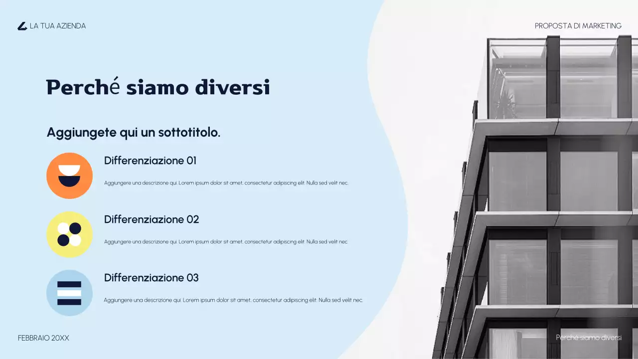 proposta di marketing moderno arancione