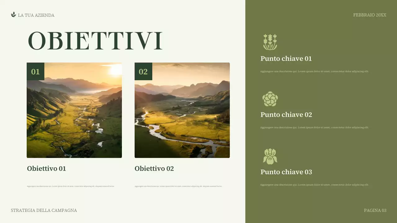 presentazione aziendale minimalista verde