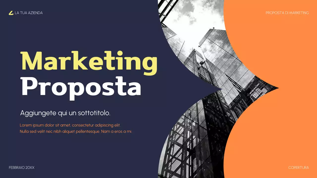 proposta di marketing moderno arancione