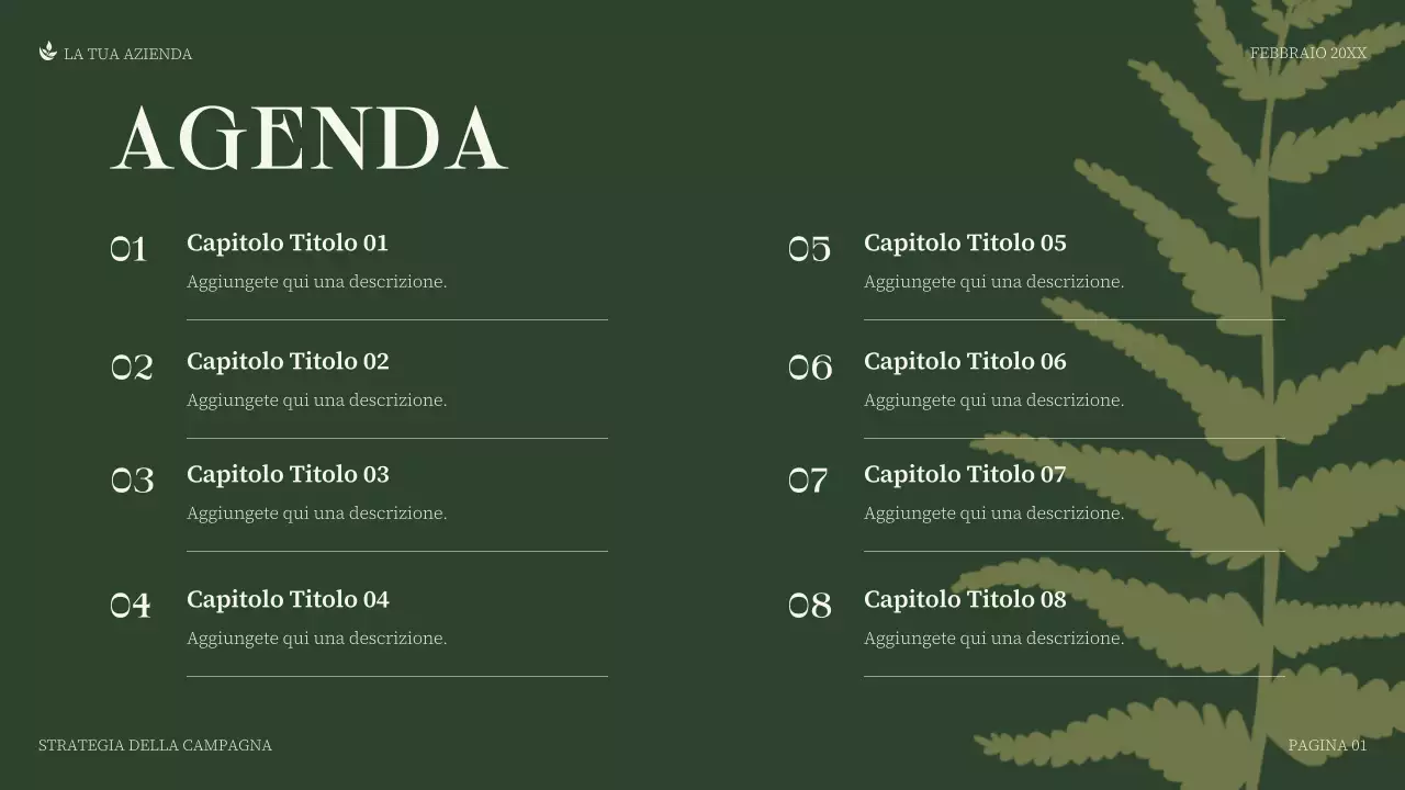 presentazione aziendale minimalista verde
