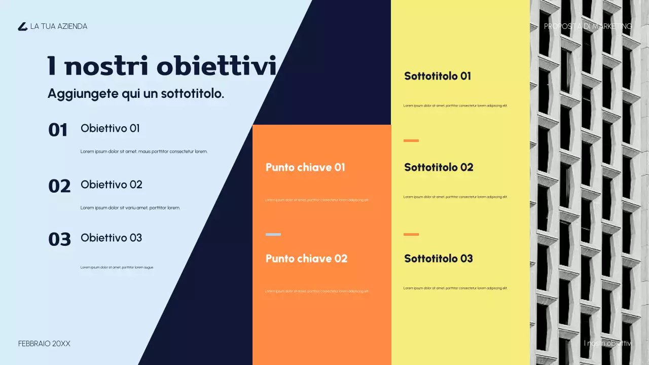 proposta di marketing moderno arancione