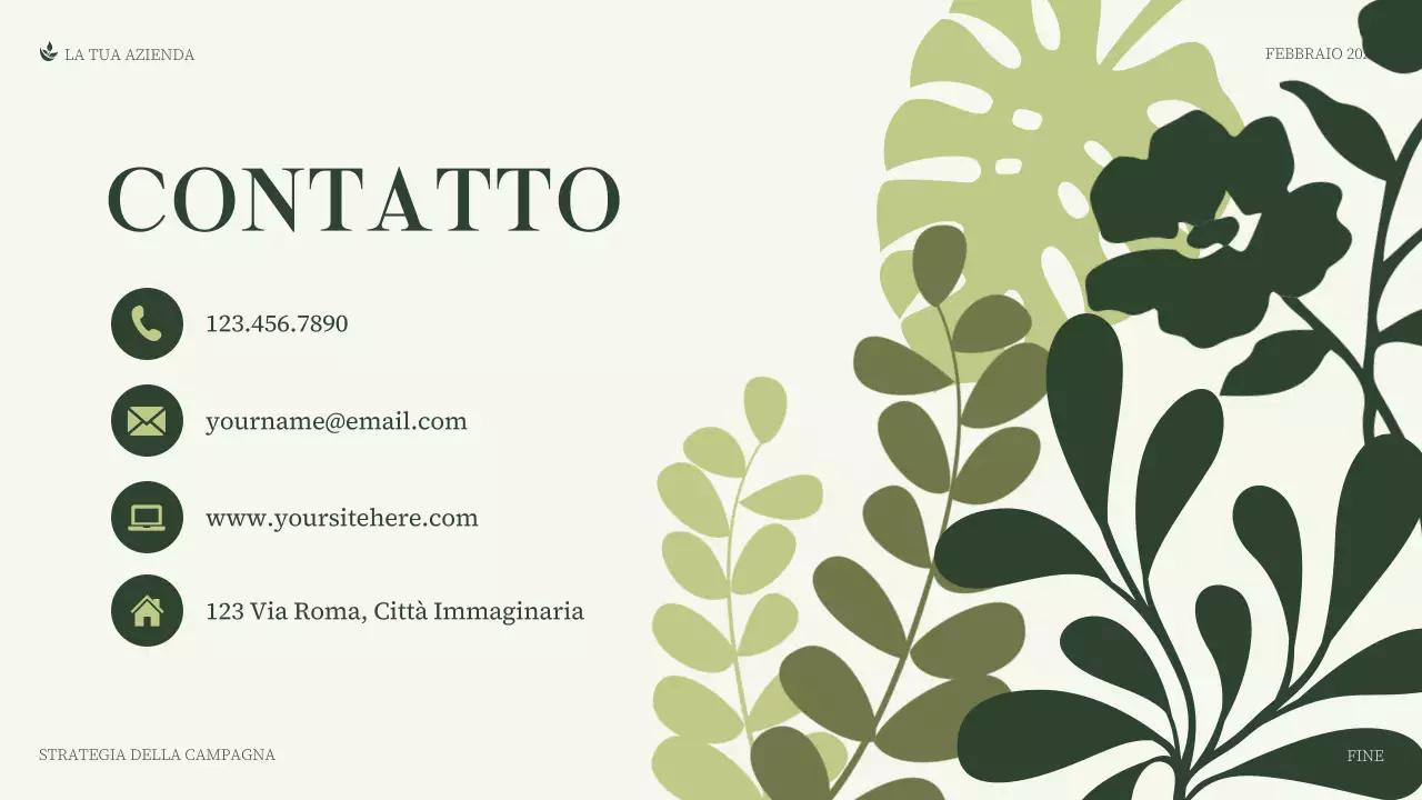 presentazione aziendale minimalista verde