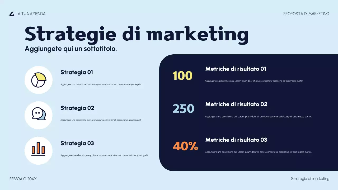 proposta di marketing moderno arancione