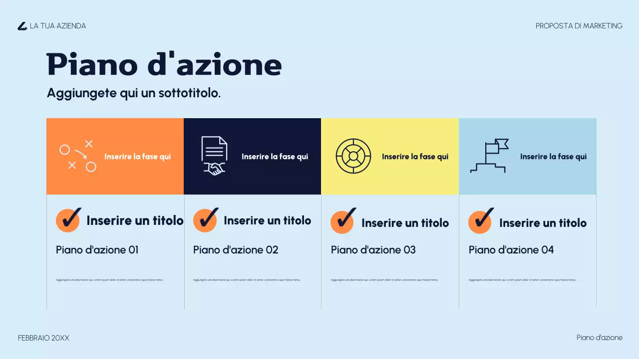 proposta di marketing moderno arancione
