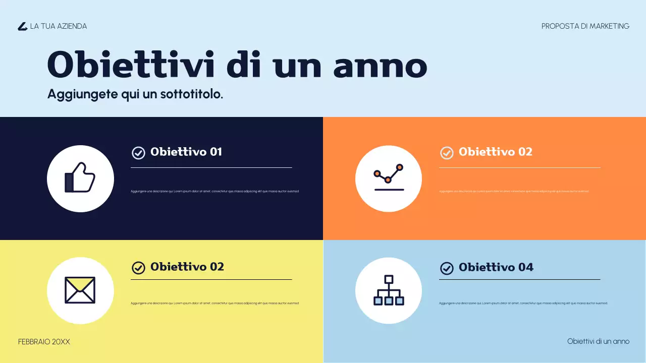 proposta di marketing moderno arancione