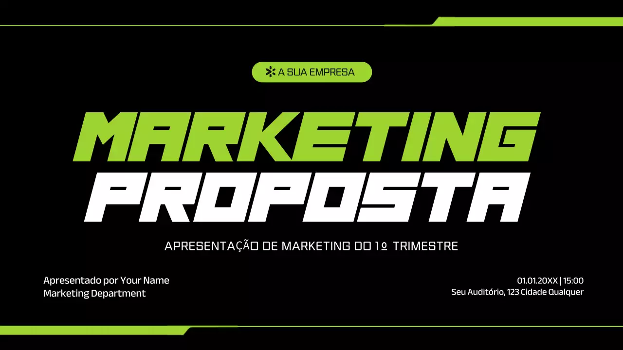 apresentação de marketing green bold