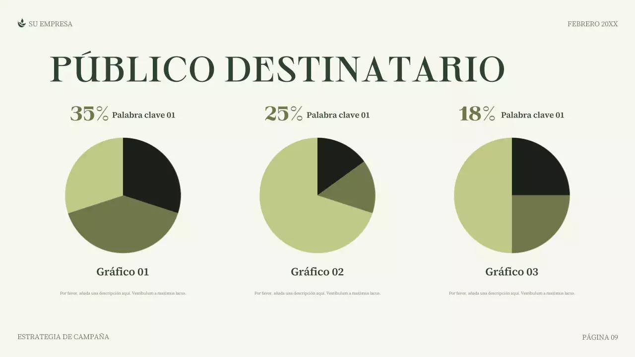 presentación empresarial minimalista verde