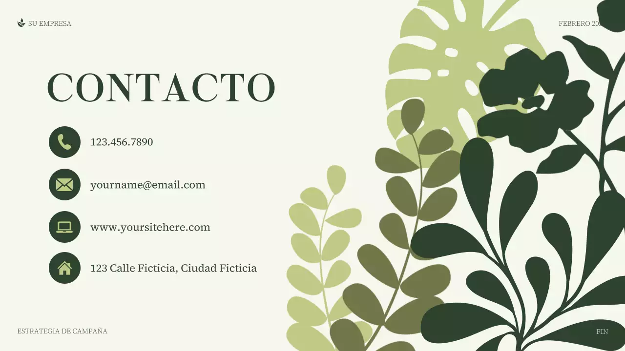 presentación empresarial minimalista verde