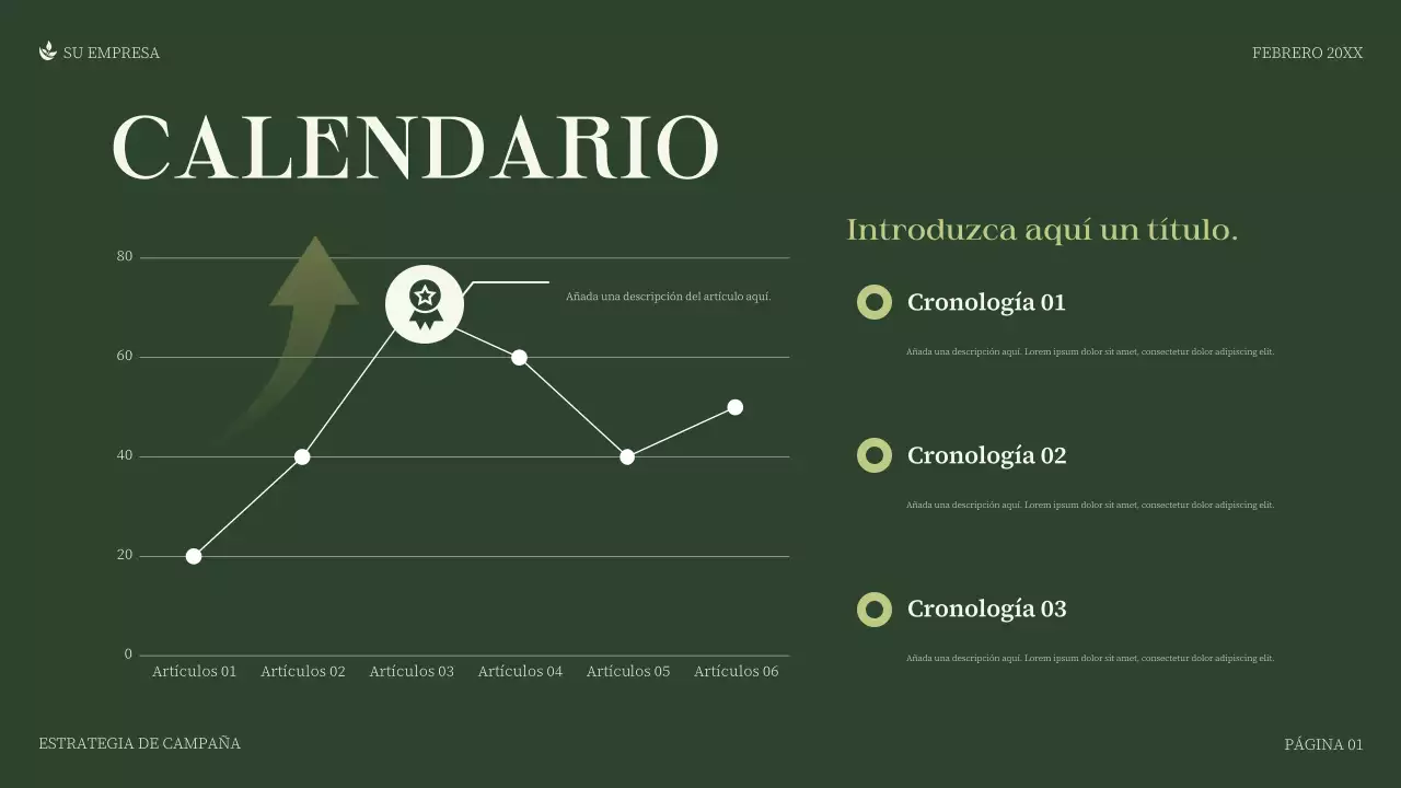 presentación empresarial minimalista verde