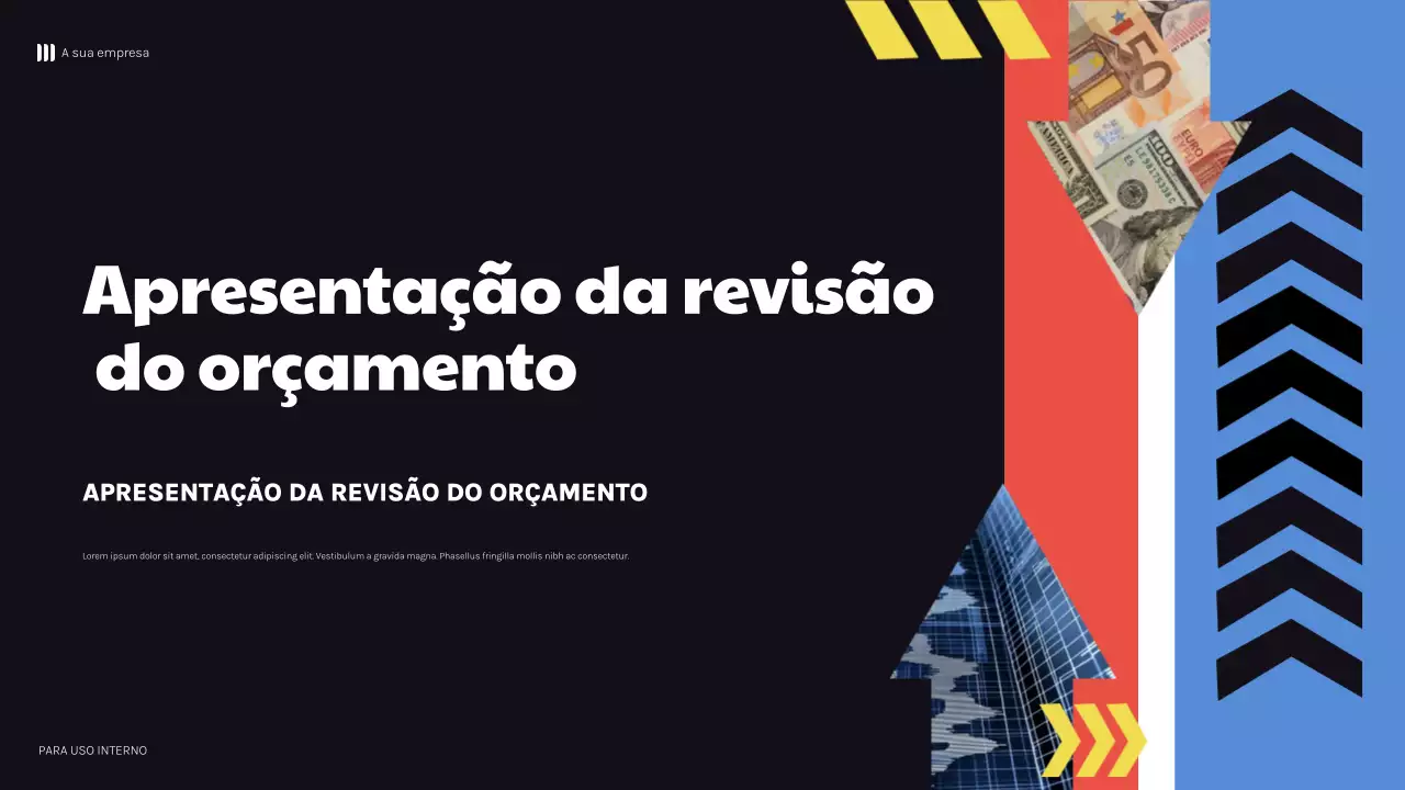 apresentação financeira geométrica a preto e a negrito