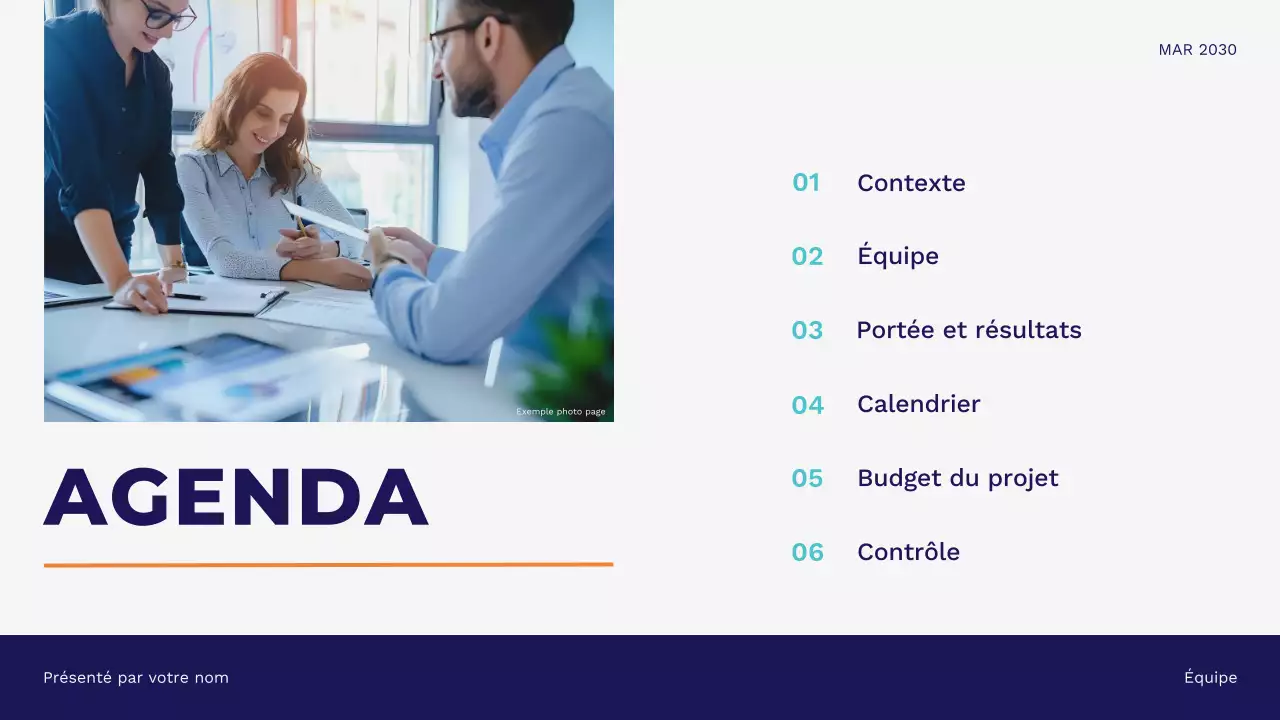 Présentation d'entreprise minimaliste moderne bleue