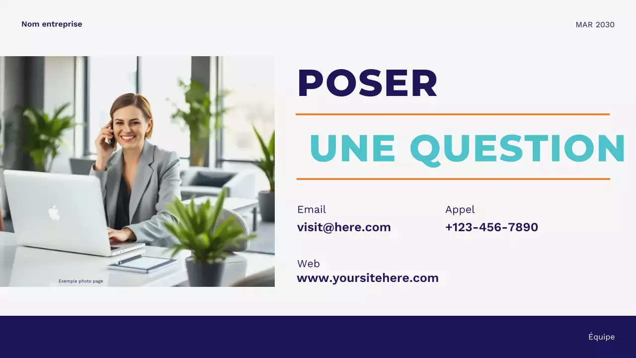 Présentation d'entreprise minimaliste moderne bleue