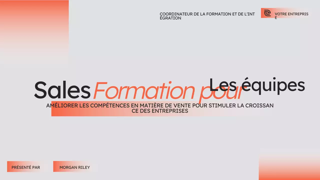 Cours de vente moderne d'Orange