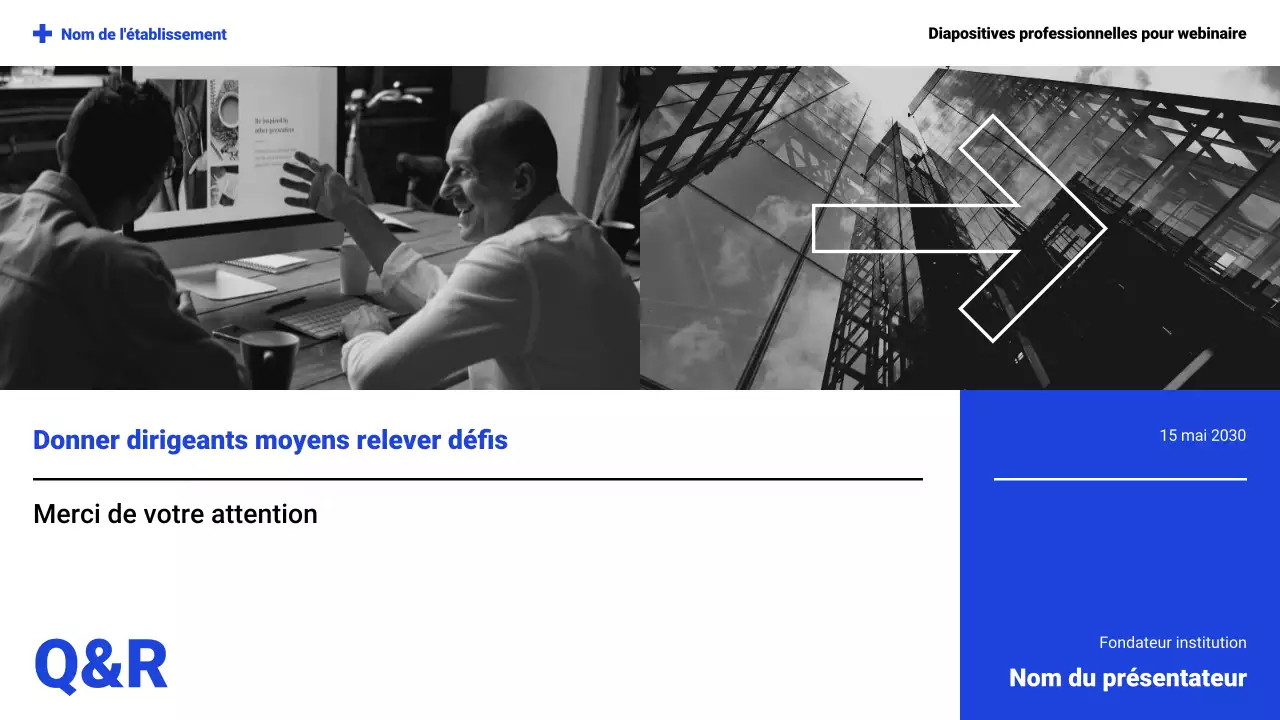 Présentation du webinaire blanc et bleu