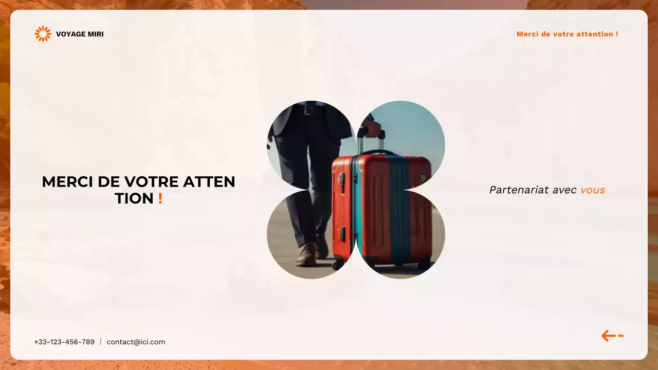 Promotion de l'agence de voyage moderne Orange