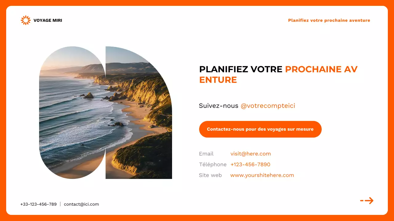 Promotion de l'agence de voyage moderne Orange