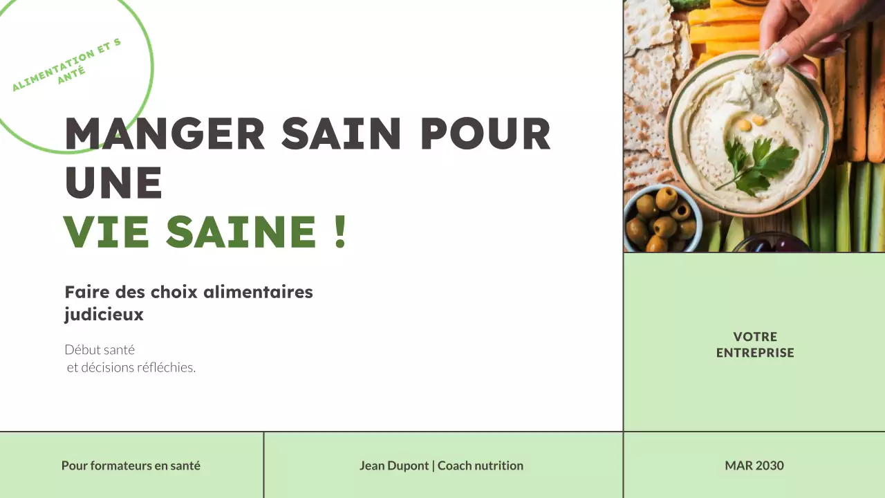 Suivi de l'alimentation verte et moderne