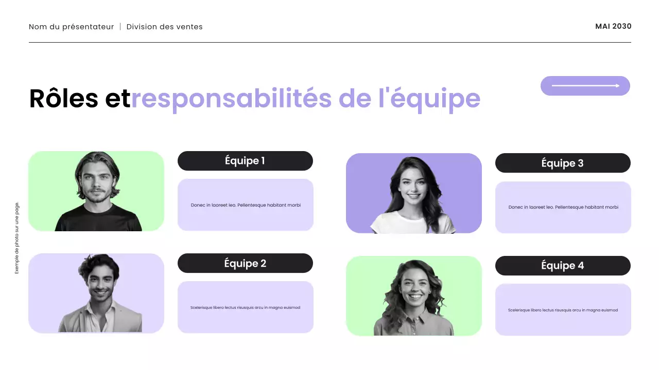 présentation de la stratégie de vente moderne en violet et menthe