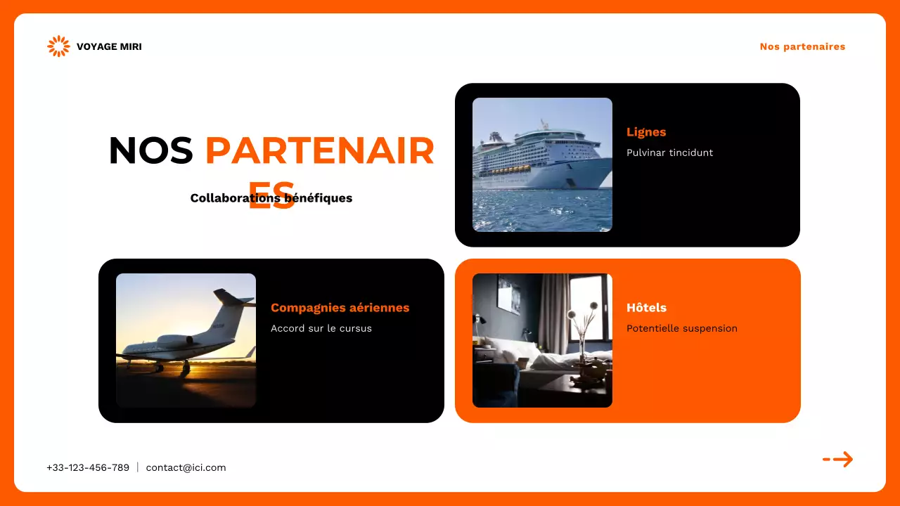 Promotion de l'agence de voyage moderne Orange