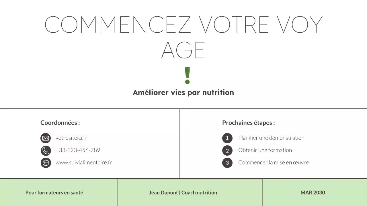Suivi de l'alimentation verte et moderne