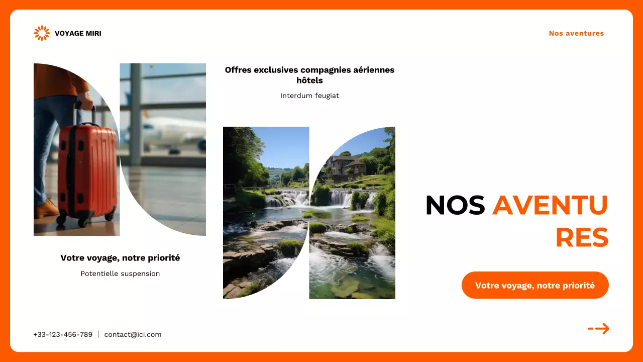 Promotion de l'agence de voyage moderne Orange