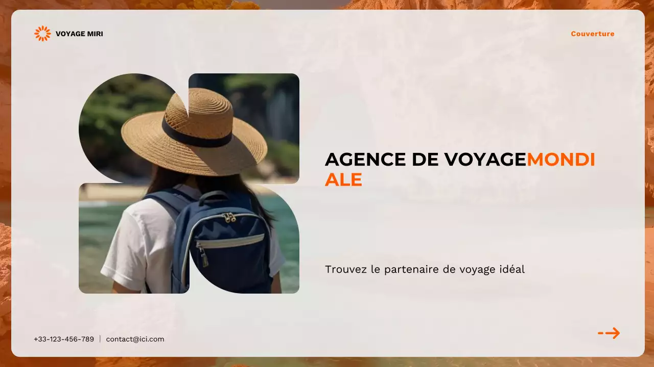 Promotion de l'agence de voyage moderne Orange