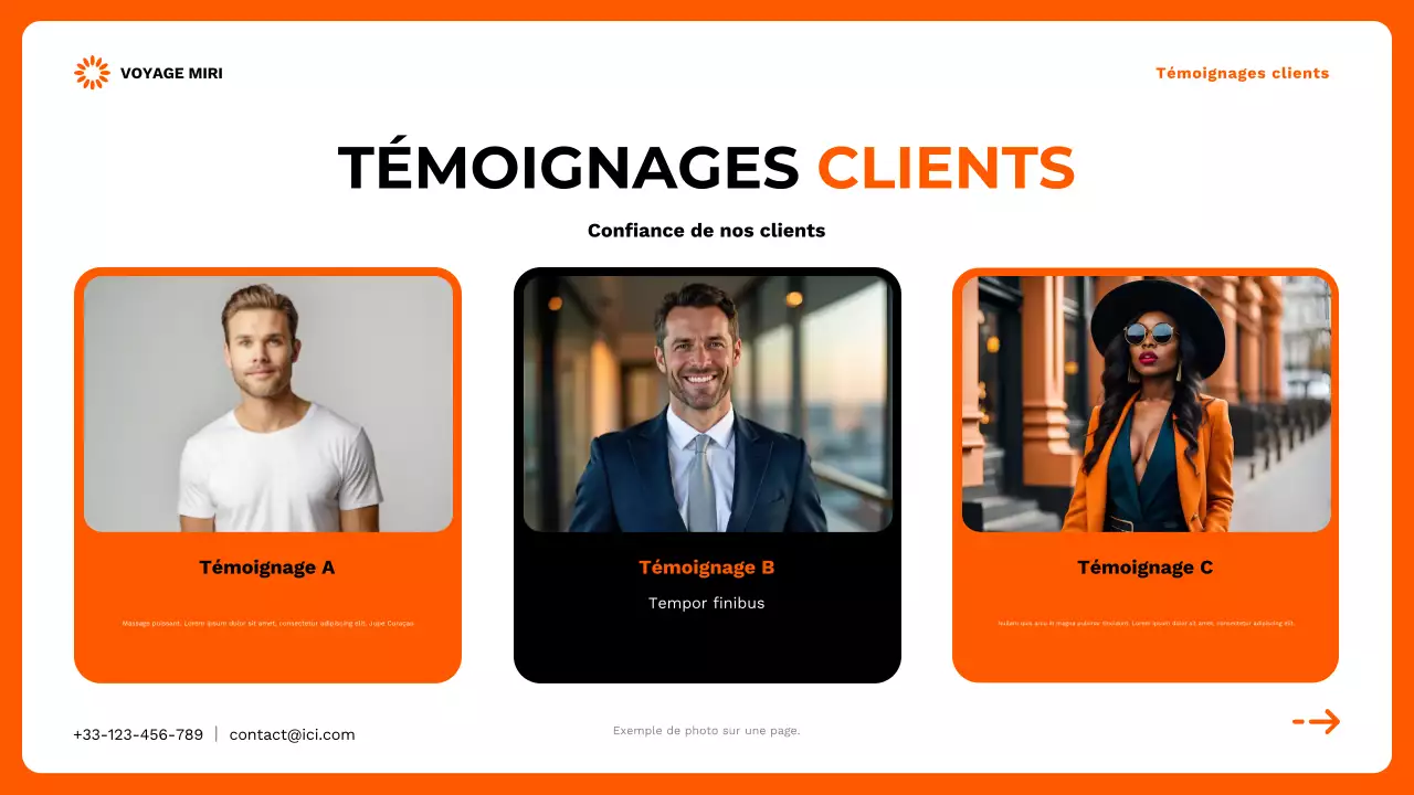 Promotion de l'agence de voyage moderne Orange