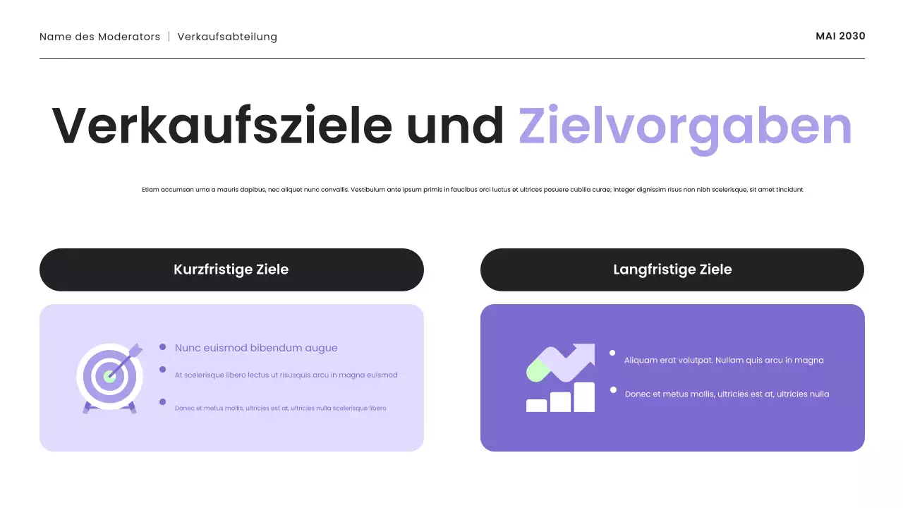 lila und mint moderne verkaufsstrategie präsentation