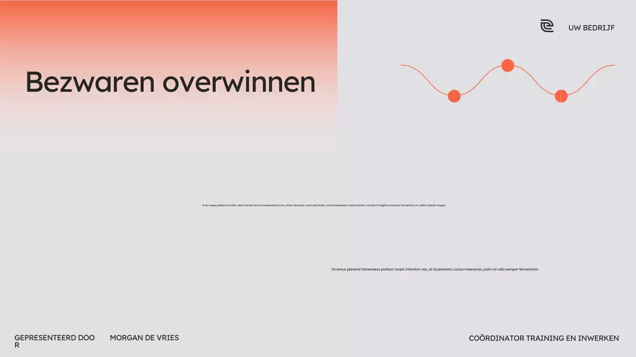 Oranje cursus moderne verkoop