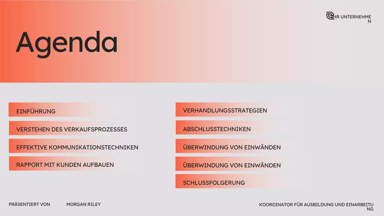 Orange Modern Sales Kurs