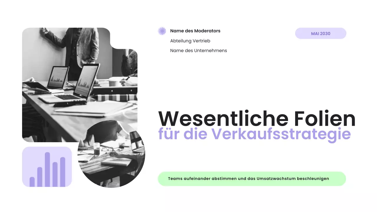 lila und mint moderne verkaufsstrategie präsentation