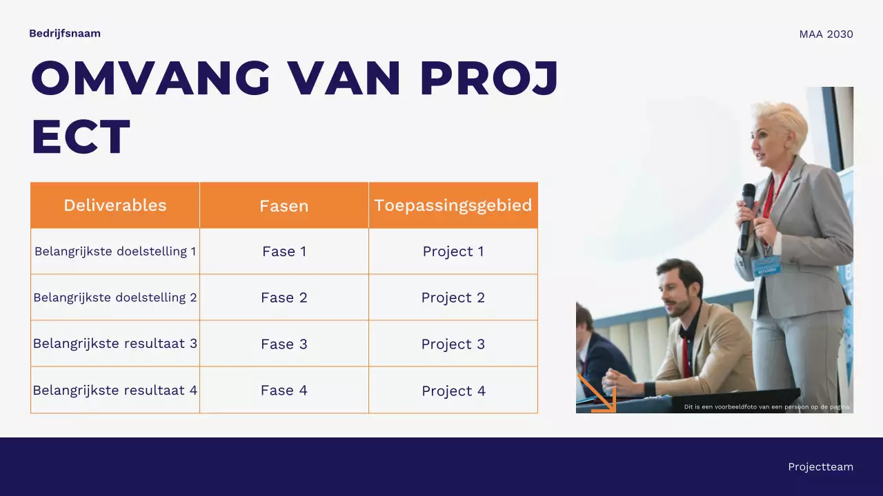 Blauwe moderne minimalistische zakelijke presentatie