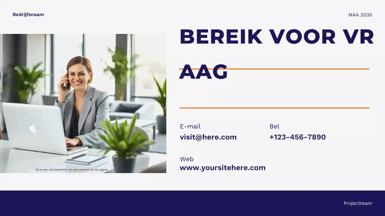 Blauwe moderne minimalistische zakelijke presentatie