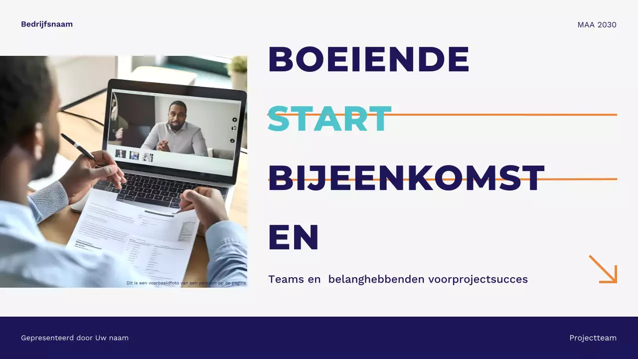 Blauwe moderne minimalistische zakelijke presentatie