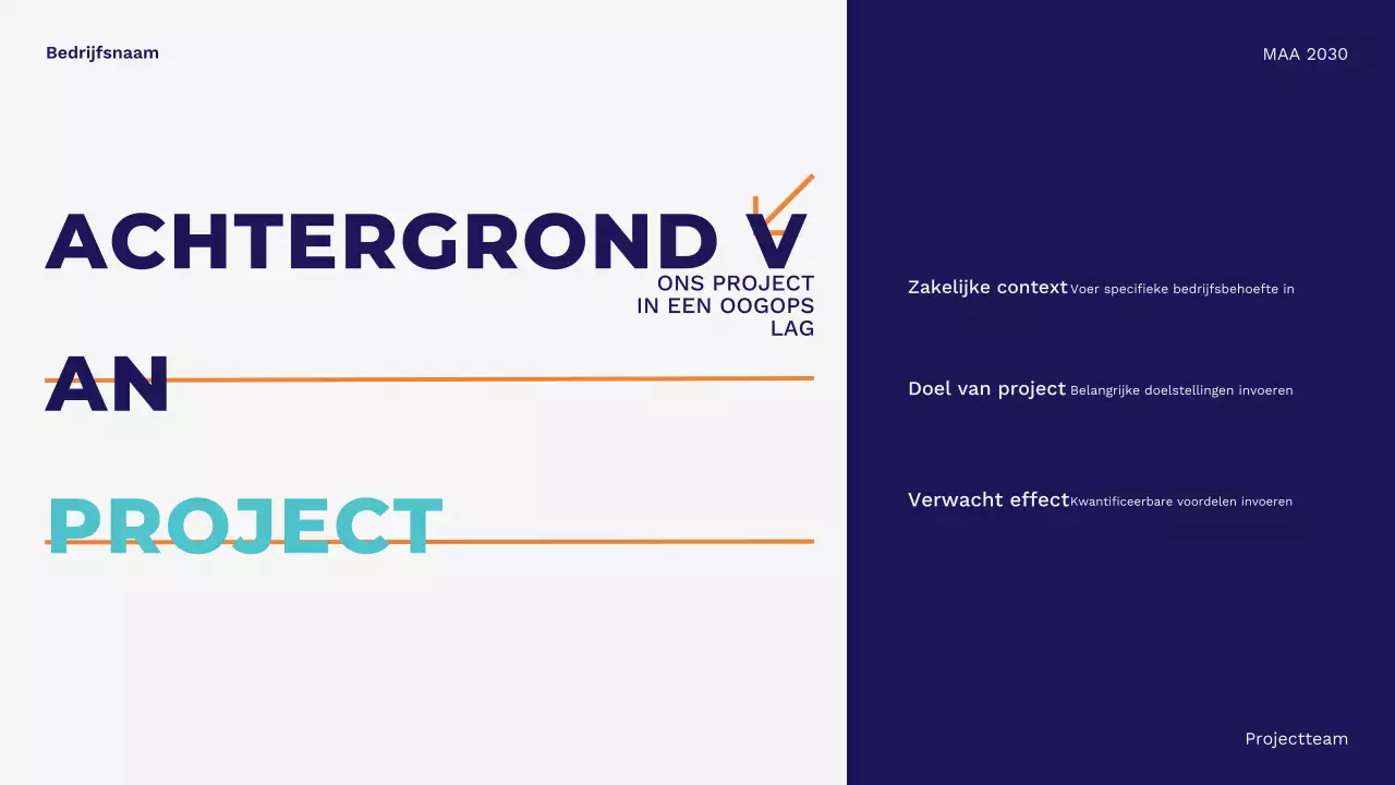 Blauwe moderne minimalistische zakelijke presentatie