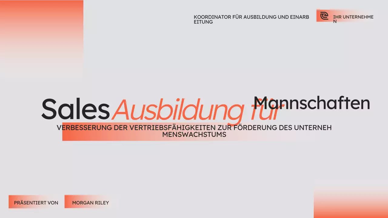 Orange Modern Sales Kurs