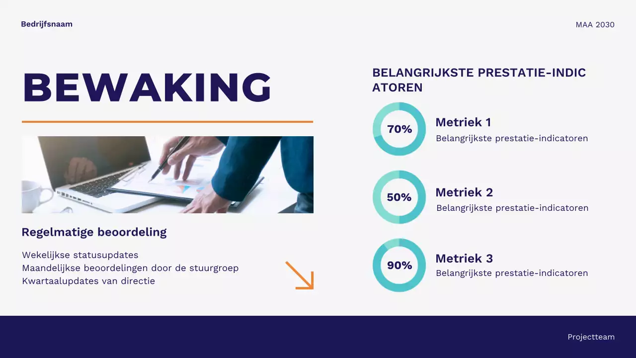 Blauwe moderne minimalistische zakelijke presentatie