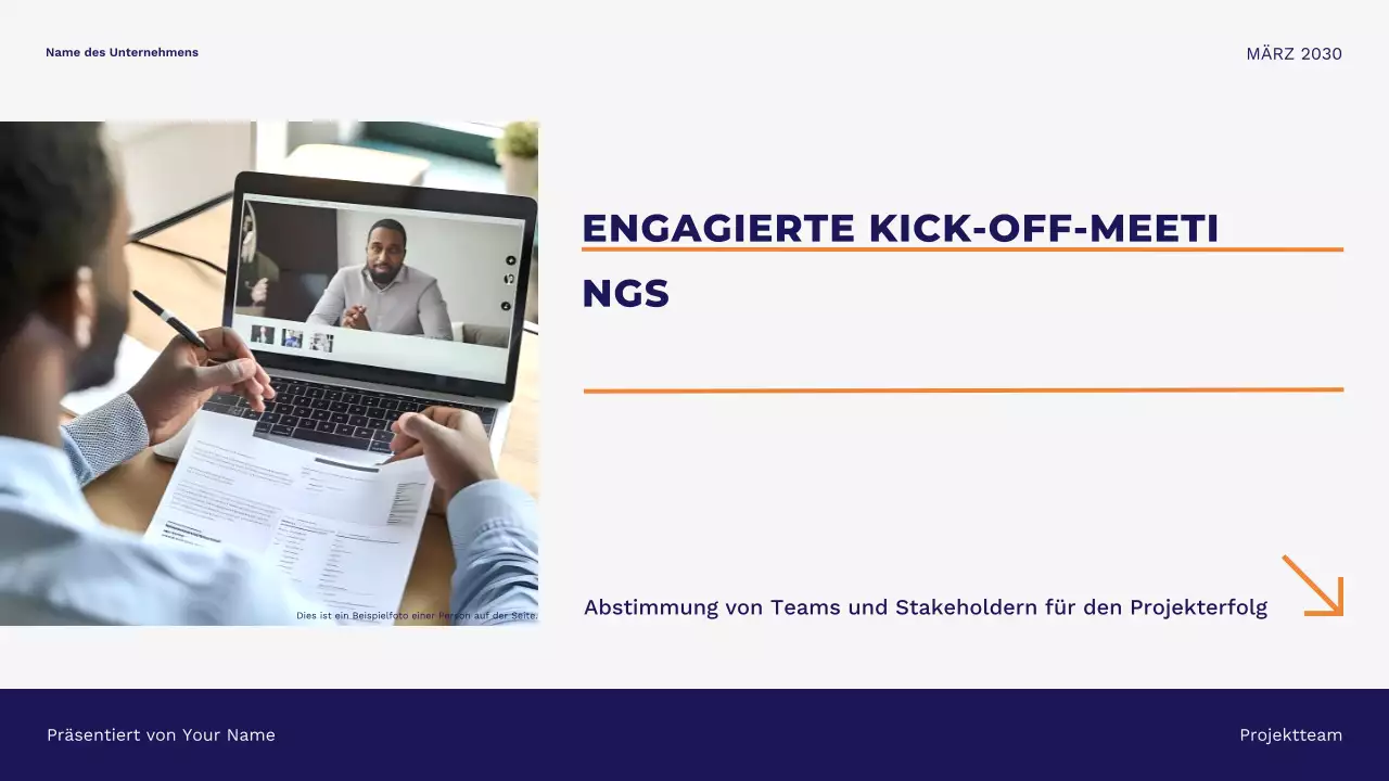 Blaue moderne minimalistische Geschäftspräsentation