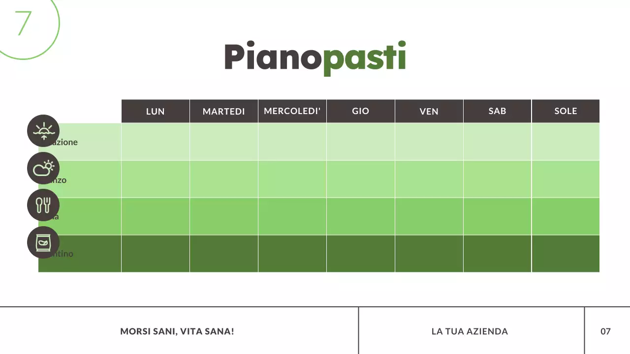 Traccia alimentare verde e moderna