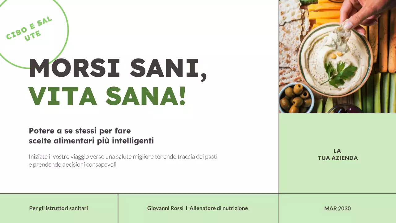 Traccia alimentare verde e moderna