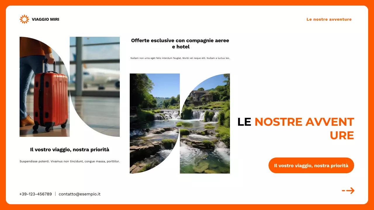 Promozione dell'agenzia di viaggi moderna arancione