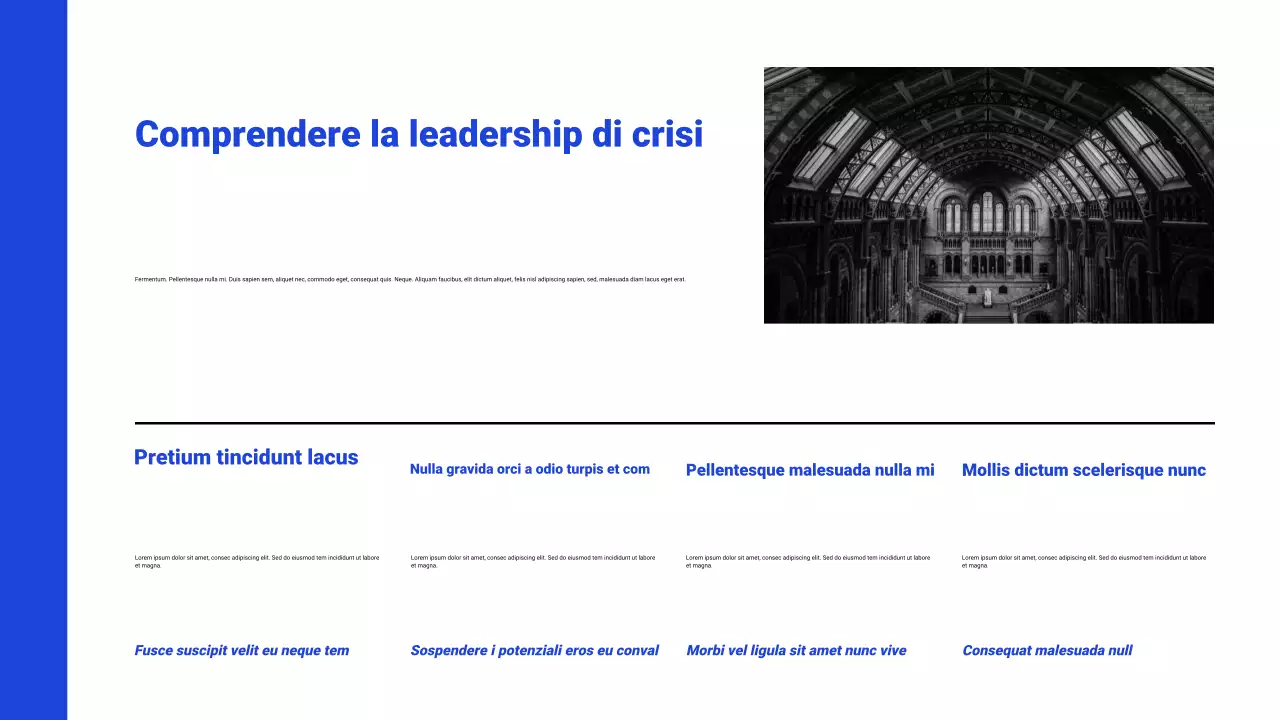 Presentazione del webinar bianco e blu