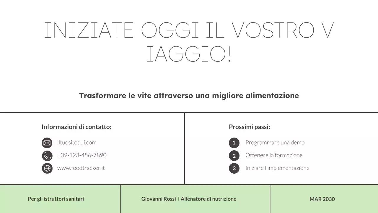 Traccia alimentare verde e moderna