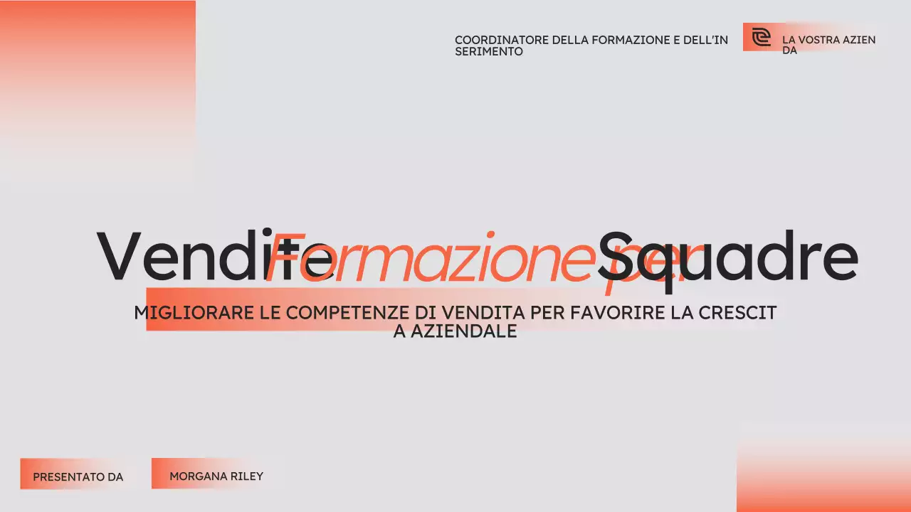 Corso di vendita moderna Orange