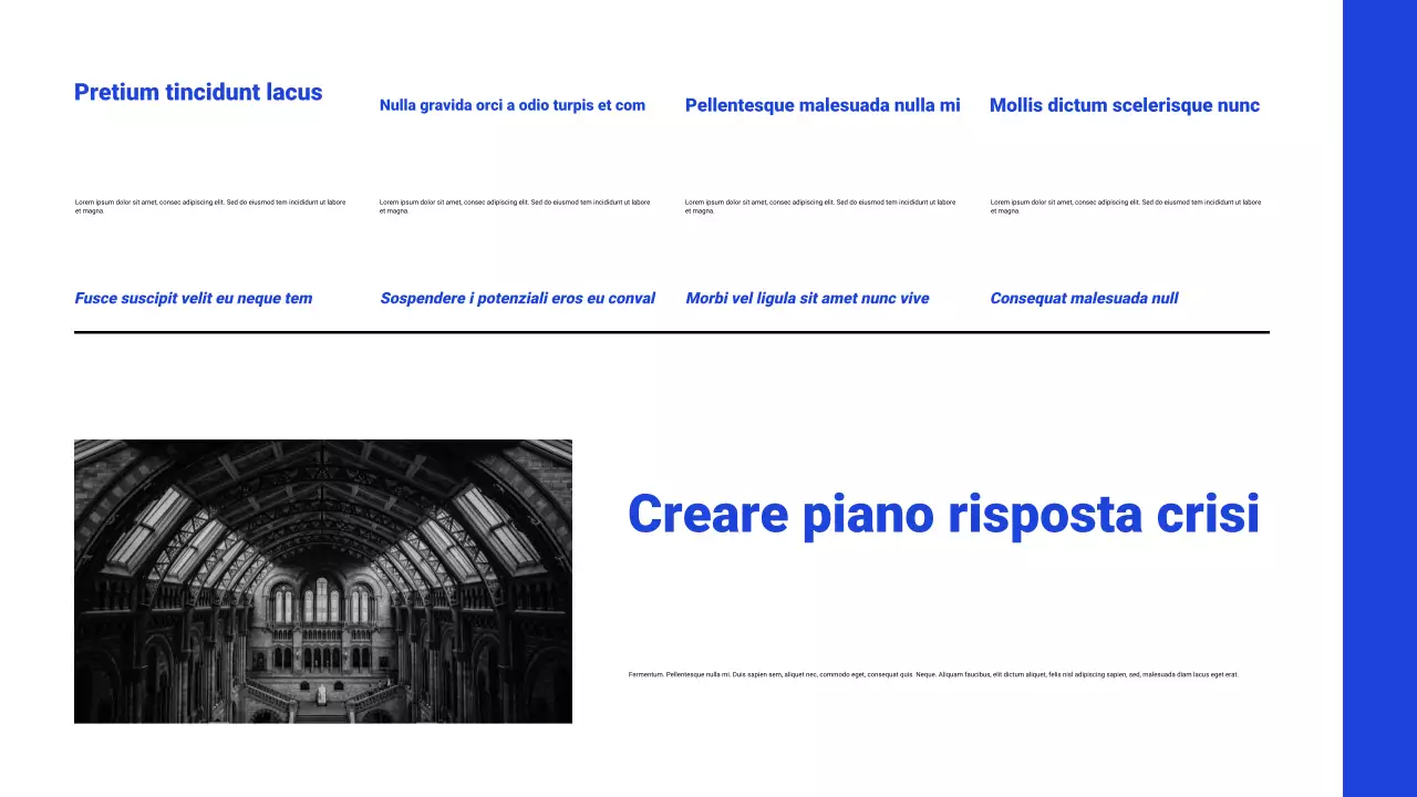 Presentazione del webinar bianco e blu