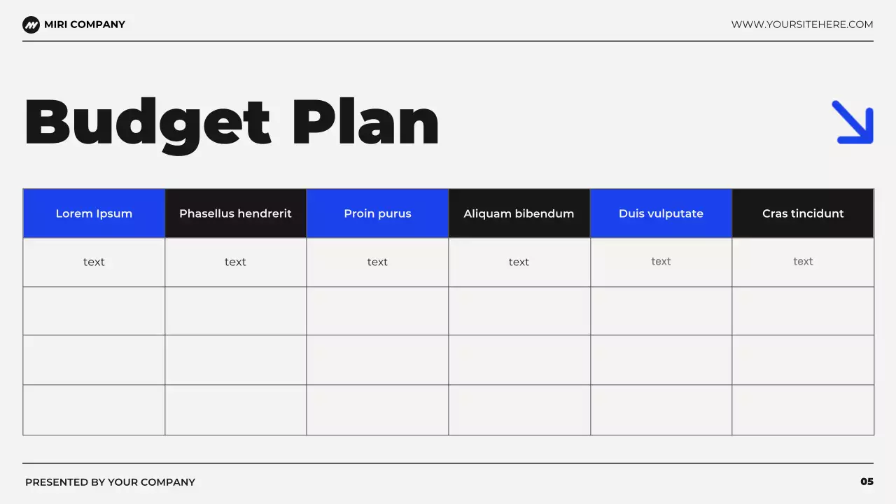 Black and Blue Modern Budget Planning Presentation