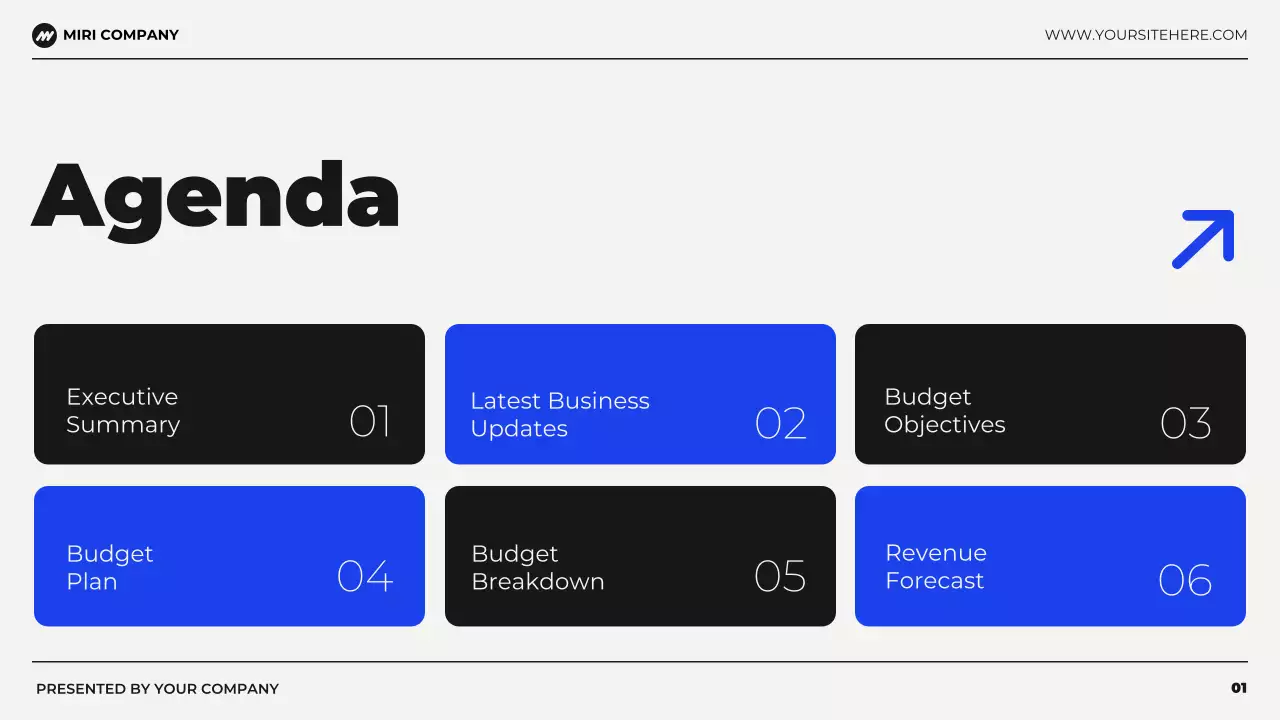 Black and Blue Modern Budget Planning Presentation