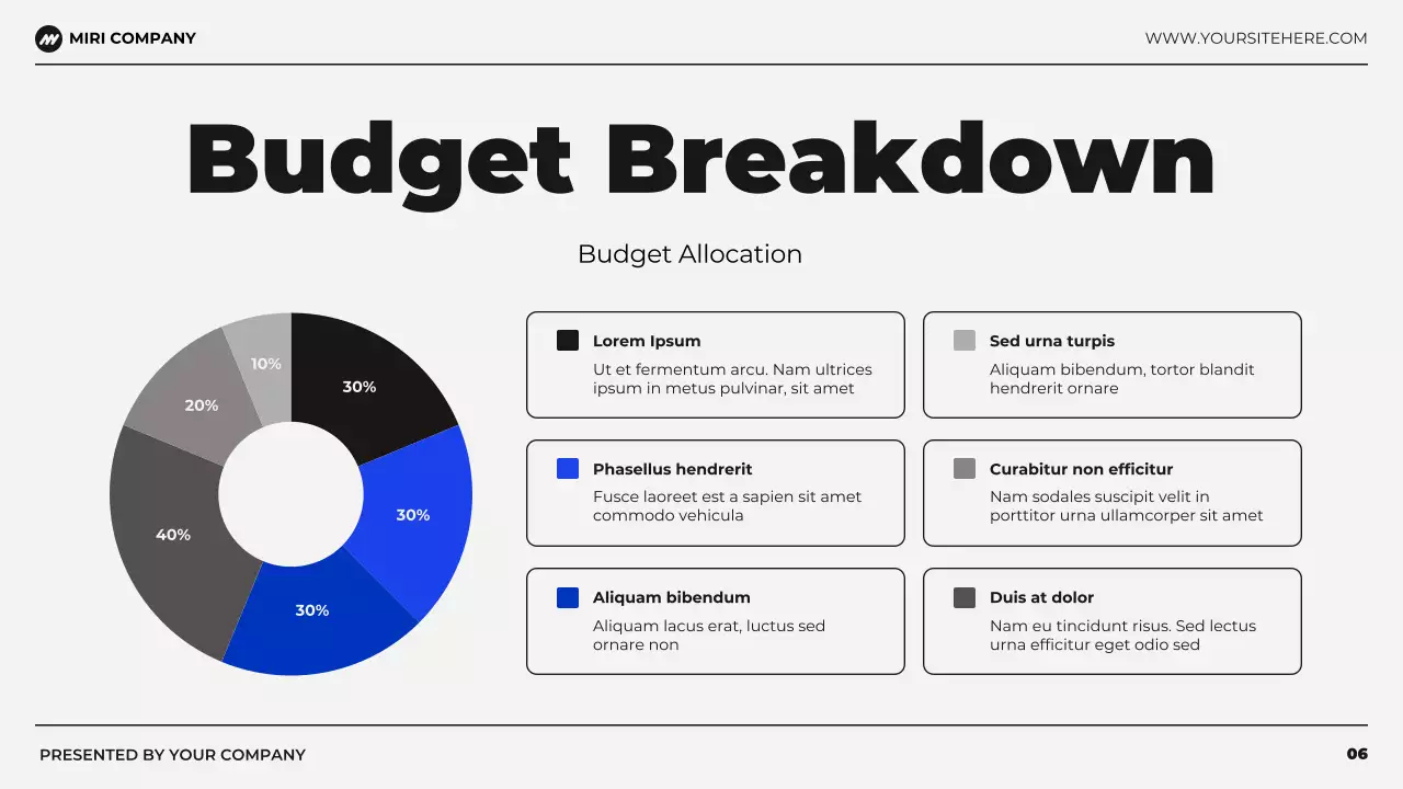 Black and Blue Modern Budget Planning Presentation