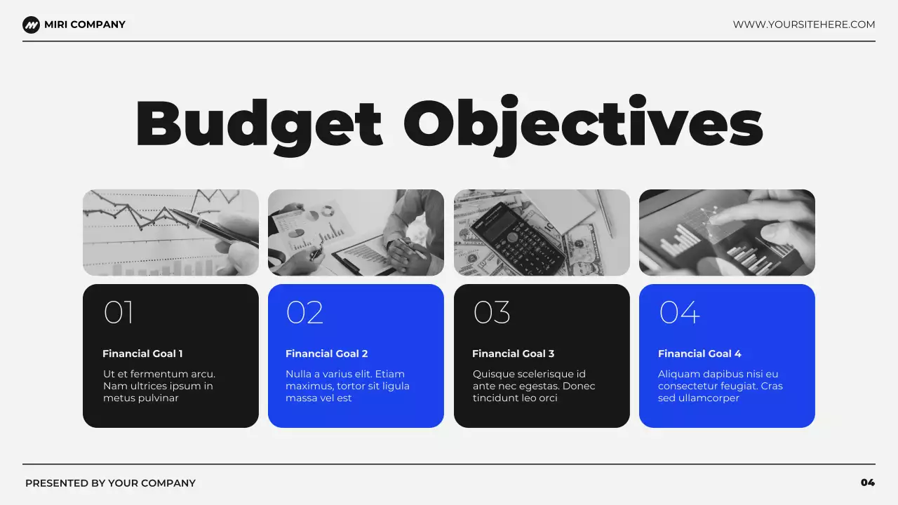 Black and Blue Modern Budget Planning Presentation